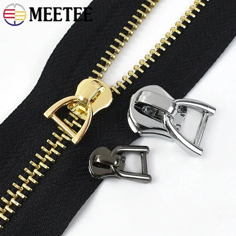 5/10 قطع ميتي 3 # 5 # 8 # 10 # D حلقة سستة المنزلق لسحابات معدنية سترة حقيبة إغلاق السوستة مجتذب رئيس الملابس الخياطة إصلاح أطقم #6