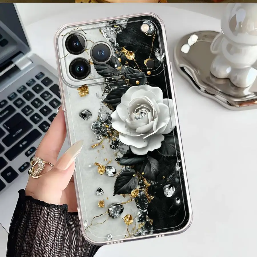 เคสโทรศัพท์ลายผีเสื้อสวยงาม สำหรับ iPhone 16e 12 Mini 16 15 14 Plus 7 8 XR 17 Air 13 12 11 Pro MAX