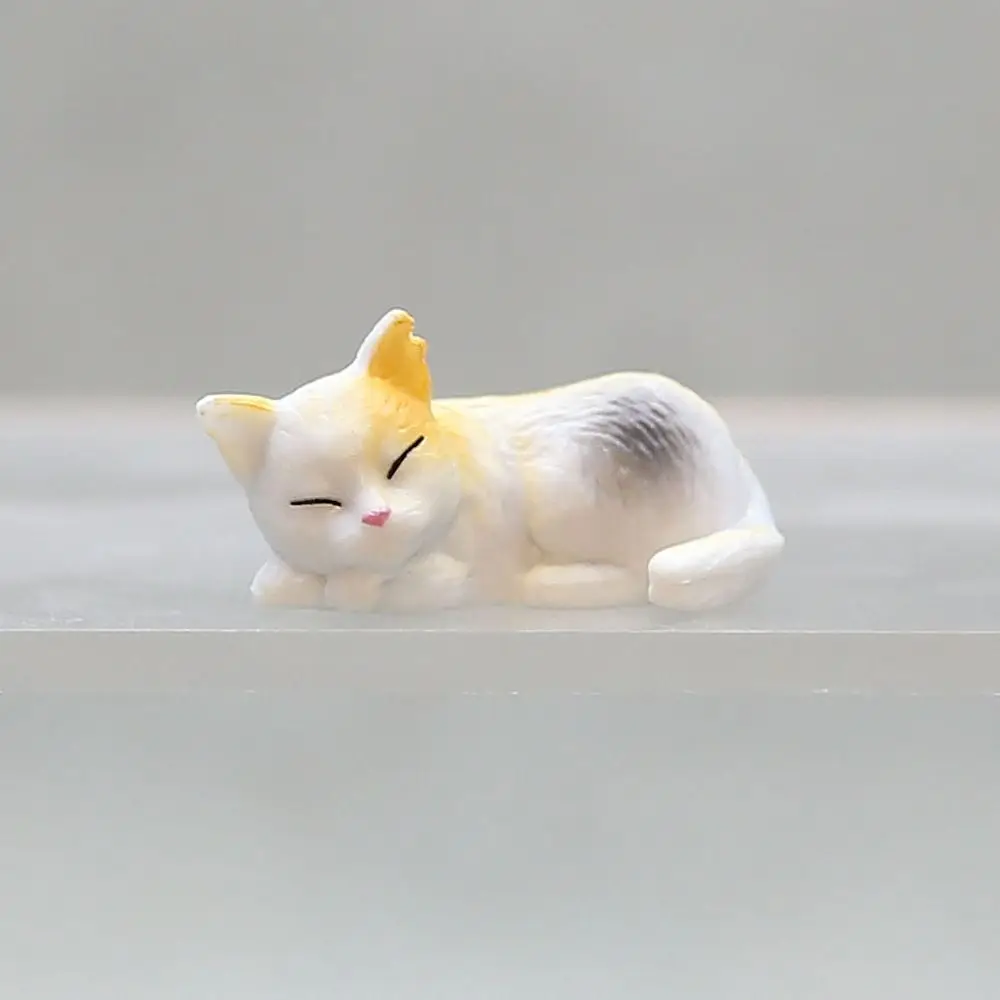 Cartoon Cat figurine miniature Cute Resin Animals Model Computer Water Cup Car Edge Decoration Home Garden Ornament