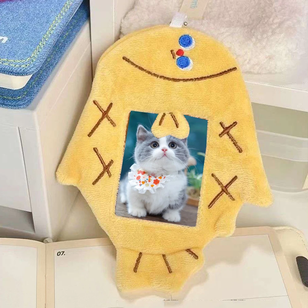 Cartoon Photocard Holder Animal Series Soft Plush 3 Inch Photo Card Holder Bag Pendant School Stationery