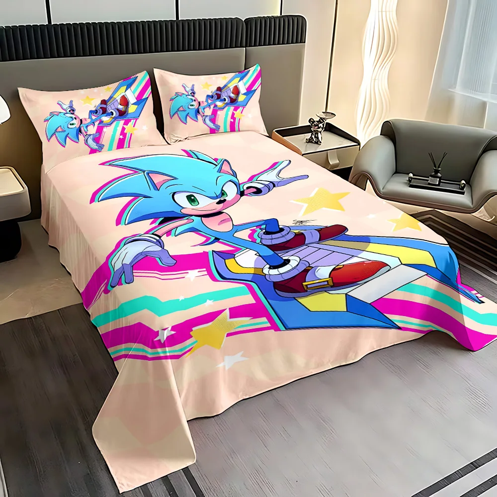 Hot Game The Hedgehogs Bedding Set Adult Children Bed Sheet With Pillowcase Encirclement Mattress Cover S-Sonics Four Seasons