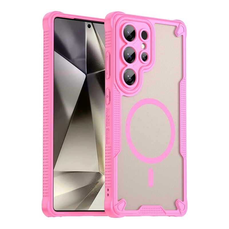 Image of Matte, durchscheinende magnetische Hülle für Samsung Galaxy S26 S25 Ultra S24 FE S23 S22 Plus S26Ultra für Mac Safe Armor Handyhülle