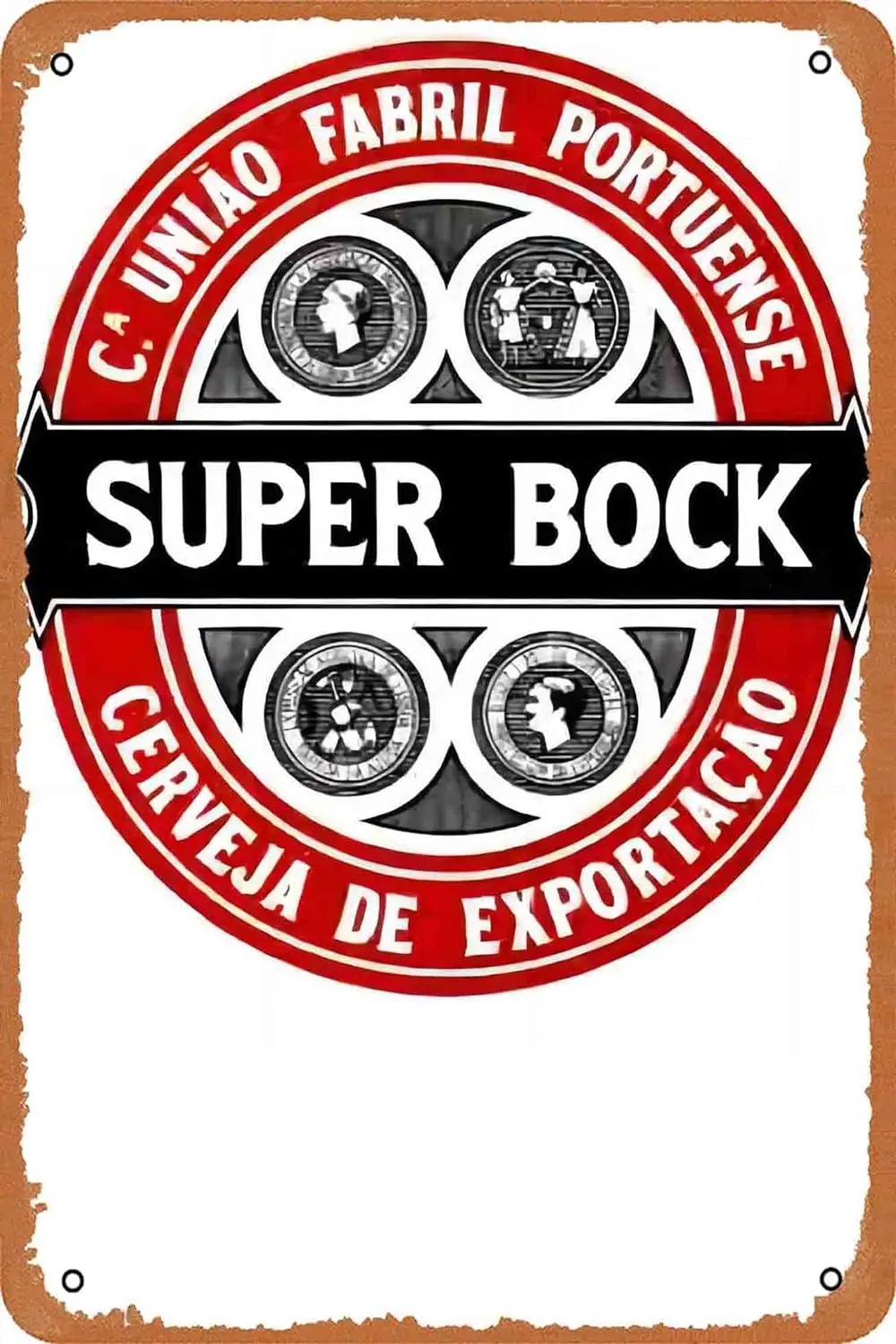 Logo in metallo-Super Bock portoghese Beer label Poster Bar decorazione della parete 20.32X30.48 cm