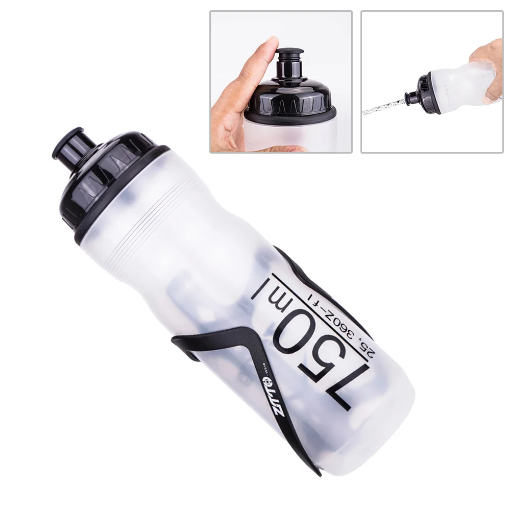 

Bike Water Bottle Water bottle Cycling Mountain Road Silicone+PP Sporting White+black 1pc 240*74*74mm About 63g