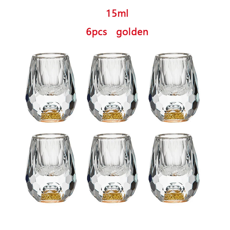 Gold Foil Crystal Mini Wine Glass 6