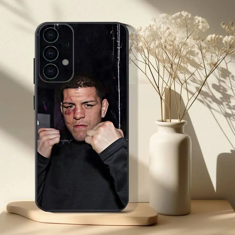 N-Nate D-Diaz ボクシング電話ケース サムスン S 25、24、23、22、30、21、10、9、ウルトラ、プラス、ライト、FE、4、5G ブラックソフトケース