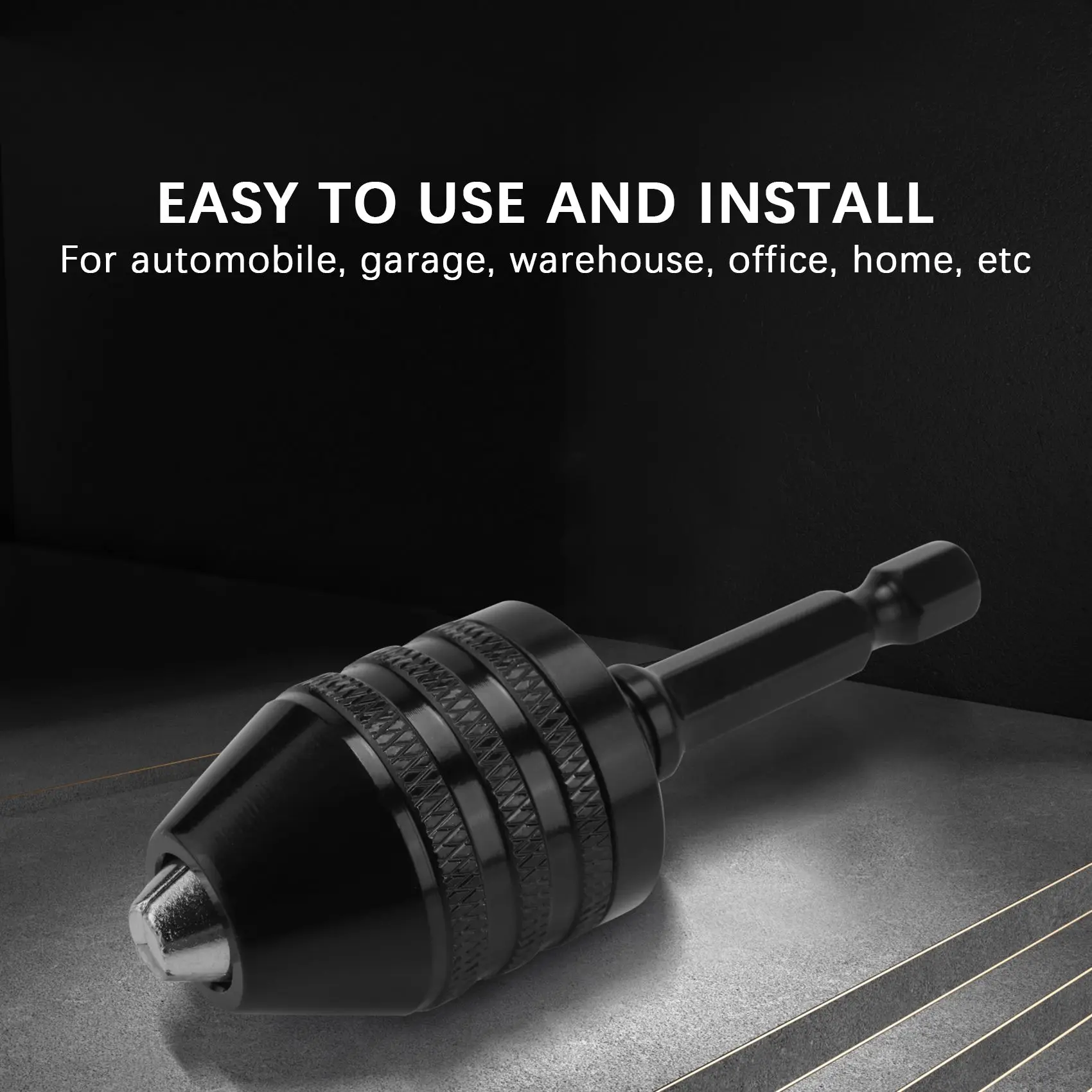 B50C 0.3-8Mm 1/4 Inch Keyless Drill Chuck Screwdriver Impact Driver Adaptor Hex Shank Drill Grinder Quick Change Adapter Convert