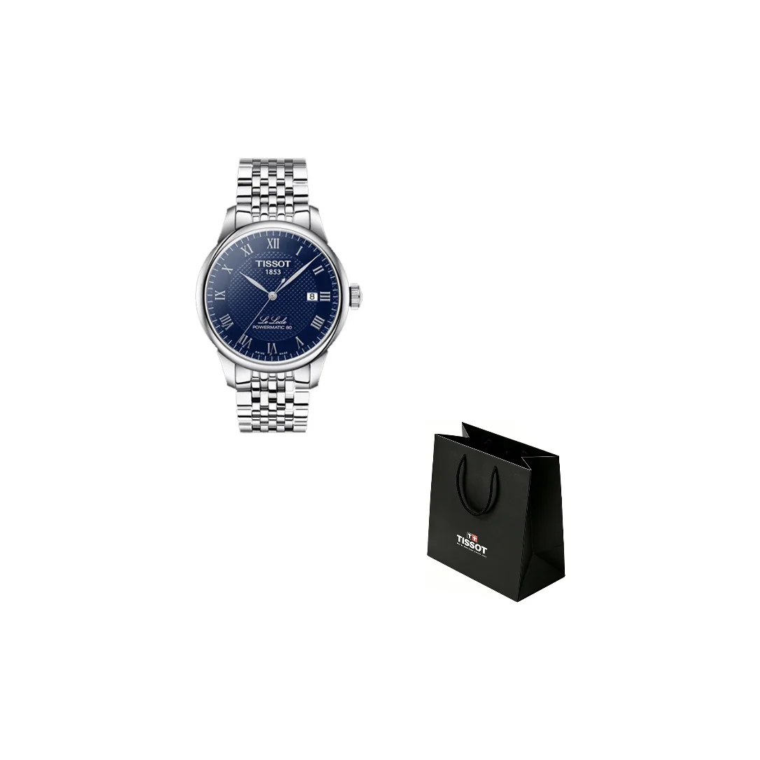 TISSOT Le Locle Collection Mechanical Movement Men's Watches Watch 39.3mm Blue Dial Stainless Steel Watchband T006.407.11.043.00