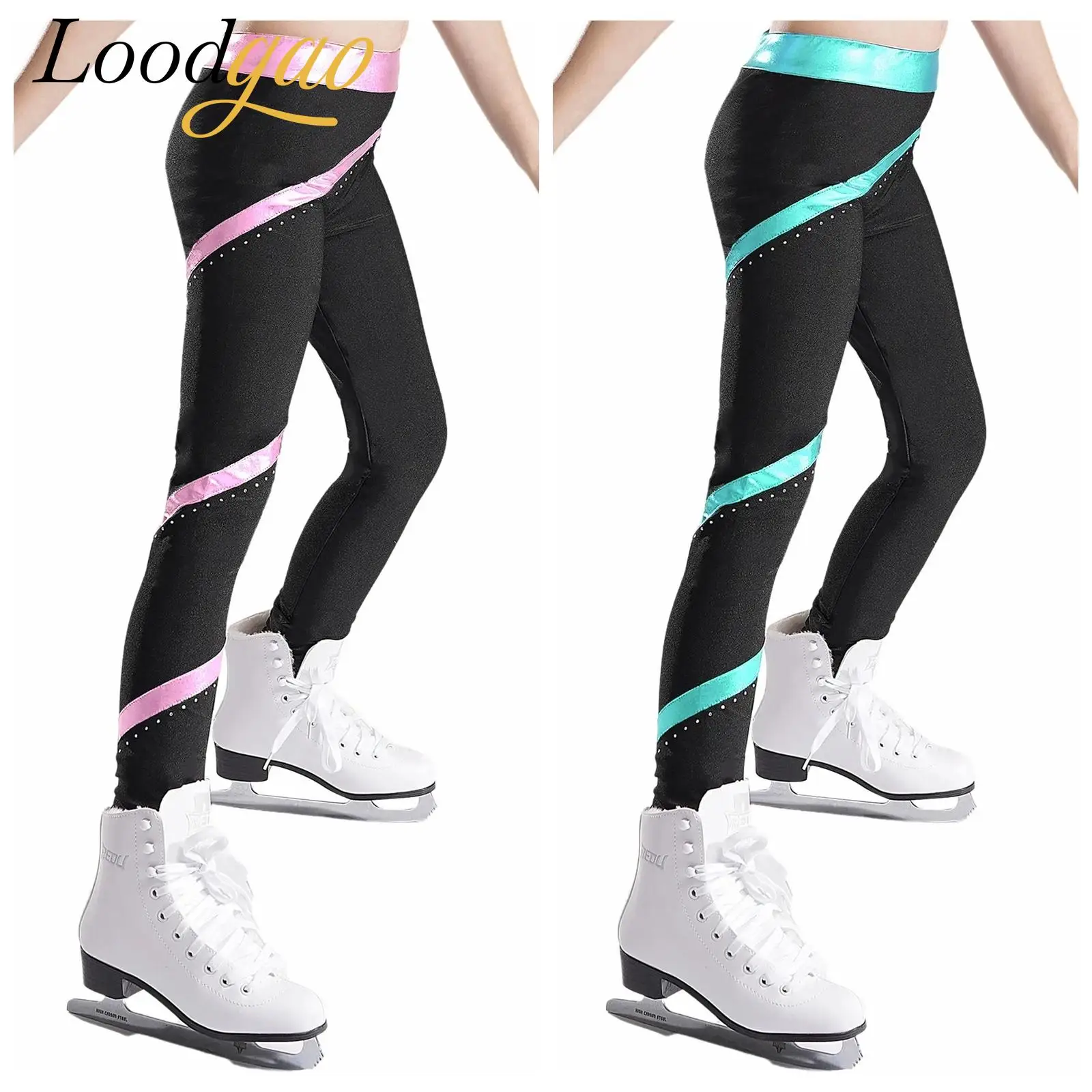 

Детские леггинсы для гимнастики, леггинсы для фигурного катания для девочек, утягивающие леггинсы для танцев, бега, гимнастики, брюки-карандаш, эластичная спортивная одежда