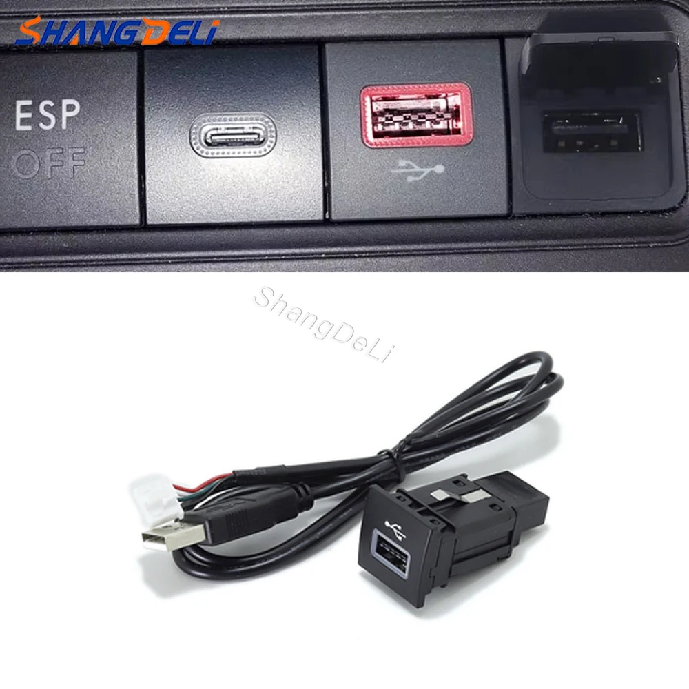 Car Quick Charger QC3.0 USB Input Adapter Audio Radio U-disk Flash Socket Interface For VW Golf 6 Jetta MK5 EOS Scirocco