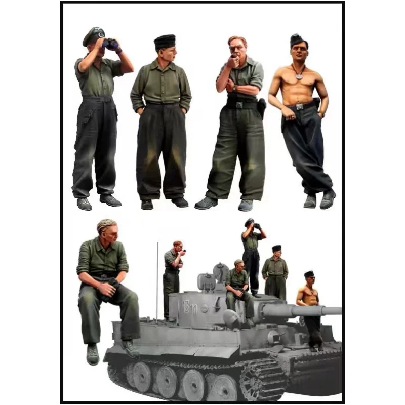 Kit de modelo sin pintar con figura de resina 1/35, tema militar, (5 personas) sin montar y sin pintar GK,620R