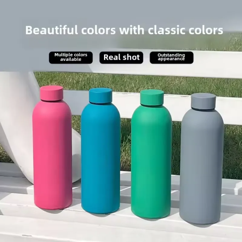 

500ml Cross-border 304 stainless steel thermos cup American small mouth outdoor sports water cup outdoor vacuum cold water cup