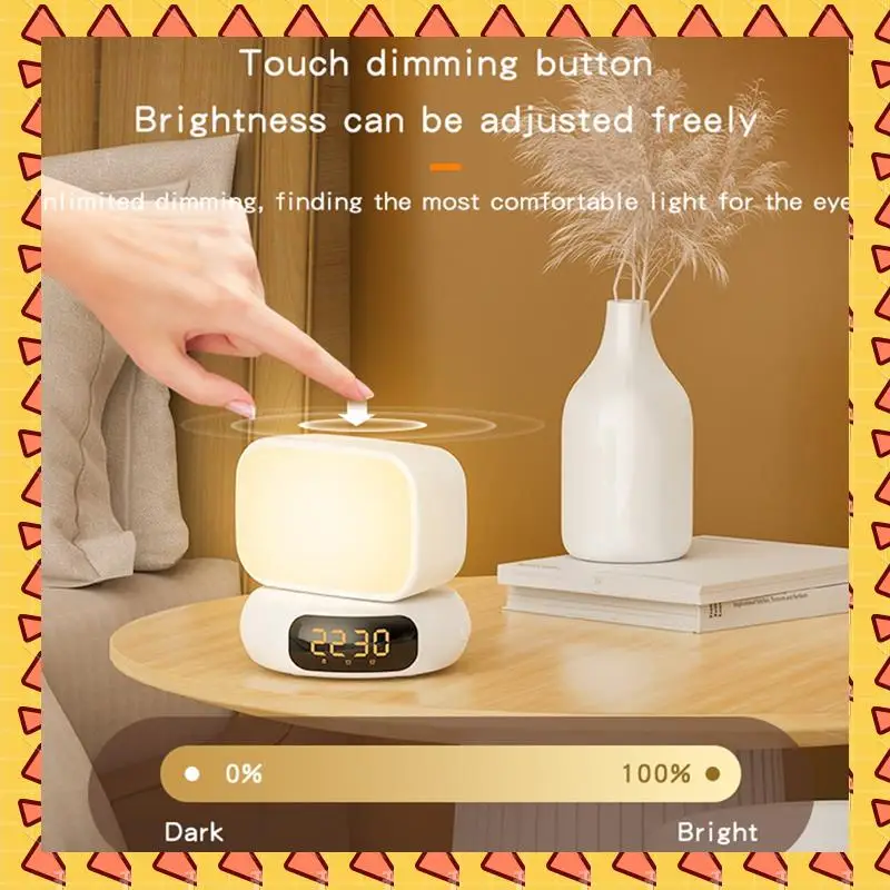 

A008 Multifunctional Bluetooth Speaker Alarm Clock Night Light Speaker LED Alarm Clock LED Desktop Rotating Clock White