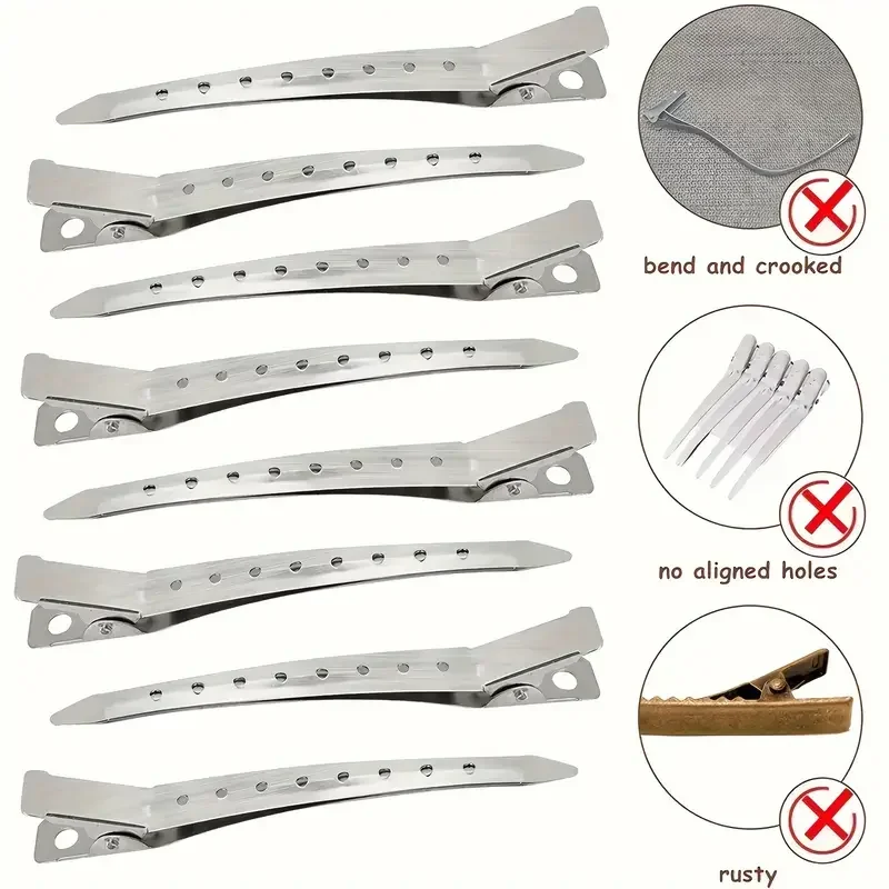 Metal Duckbill Crocodile Hair Clips for Women Hair Styling Positioning Clips Barber Shop Curling Salon Accessories
