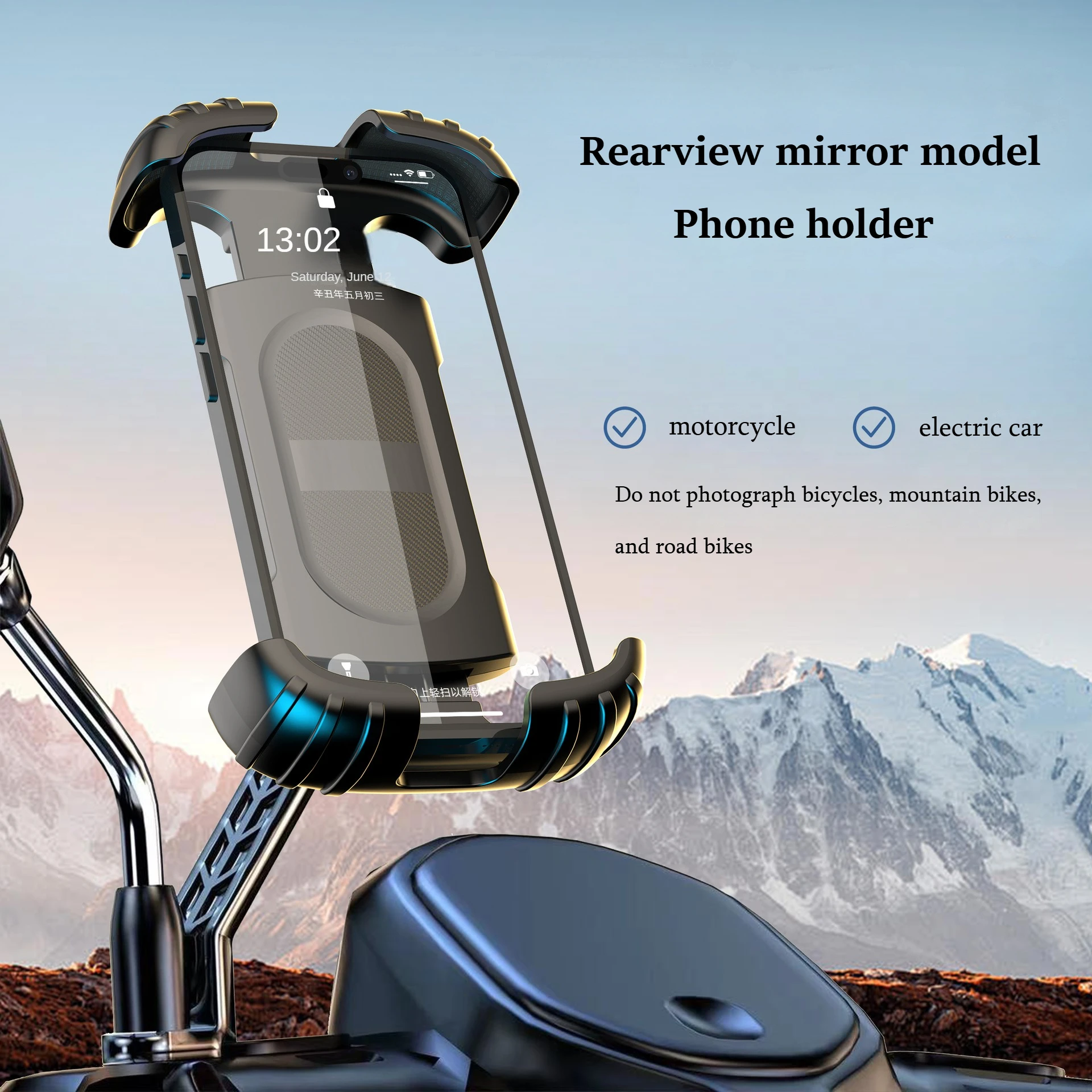 

Mobile phone holder for road bikes, mountain biking, shockproof, navigation stands, stem fixed shooting equipment