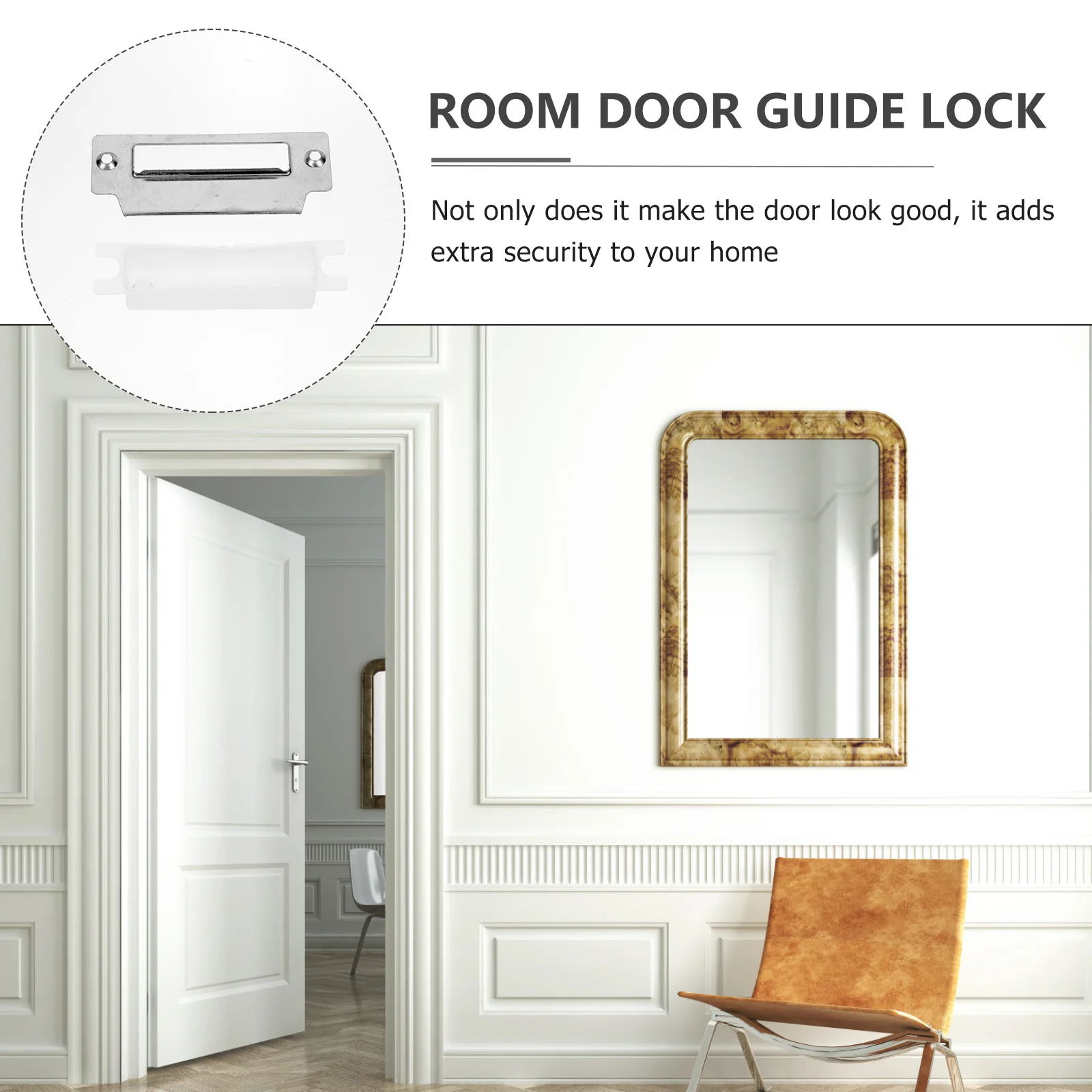 

1Set Door Security Plate Stainless Steel Reinforcement Metal Door Strike Latch Repair Metal Reinforcement Plate