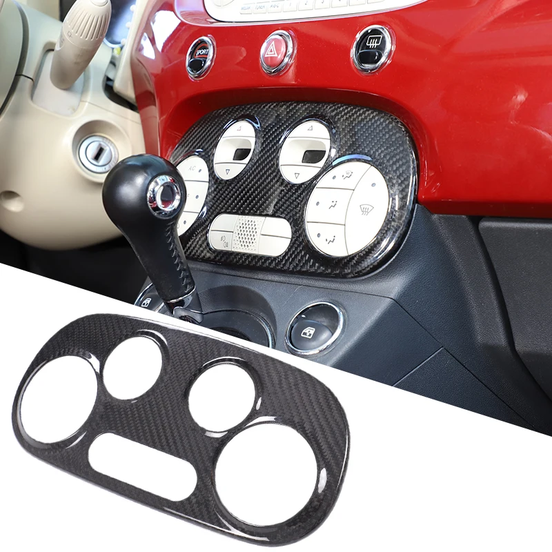 

Dry Carbon Fiber For Fiat 500 For Abarth 595 695 2017-2015 AC Digital/Manual Climate Decorative frame car Interior modification