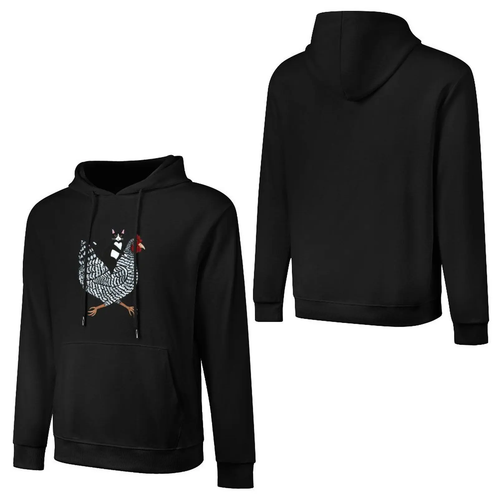 Tuxedo Cat Chicken Ride Pullover Hoodie autumn korean autumn clothes korean style clothes big size hoodie