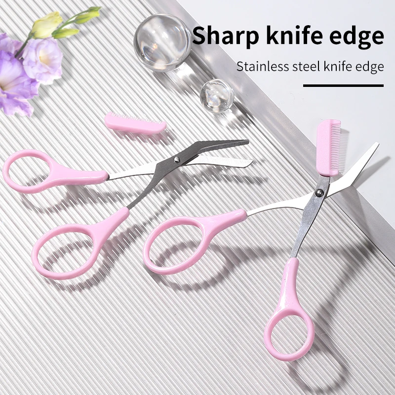 Abnehmbarer Augenbrauenkamm, professionelle Make-up-Schere aus Edelstahl, Wimpernschere, kleine Schere, Make-up-Werkzeuge für Anfänger