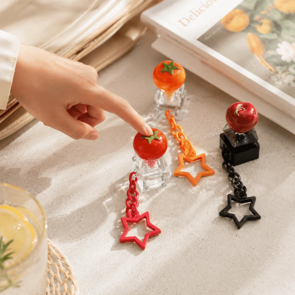 Single Keycap Shape Fidget Keychain Soft Light Mute Press Design Fidget Keycap Compact Lightweight Lovely Fruit Style