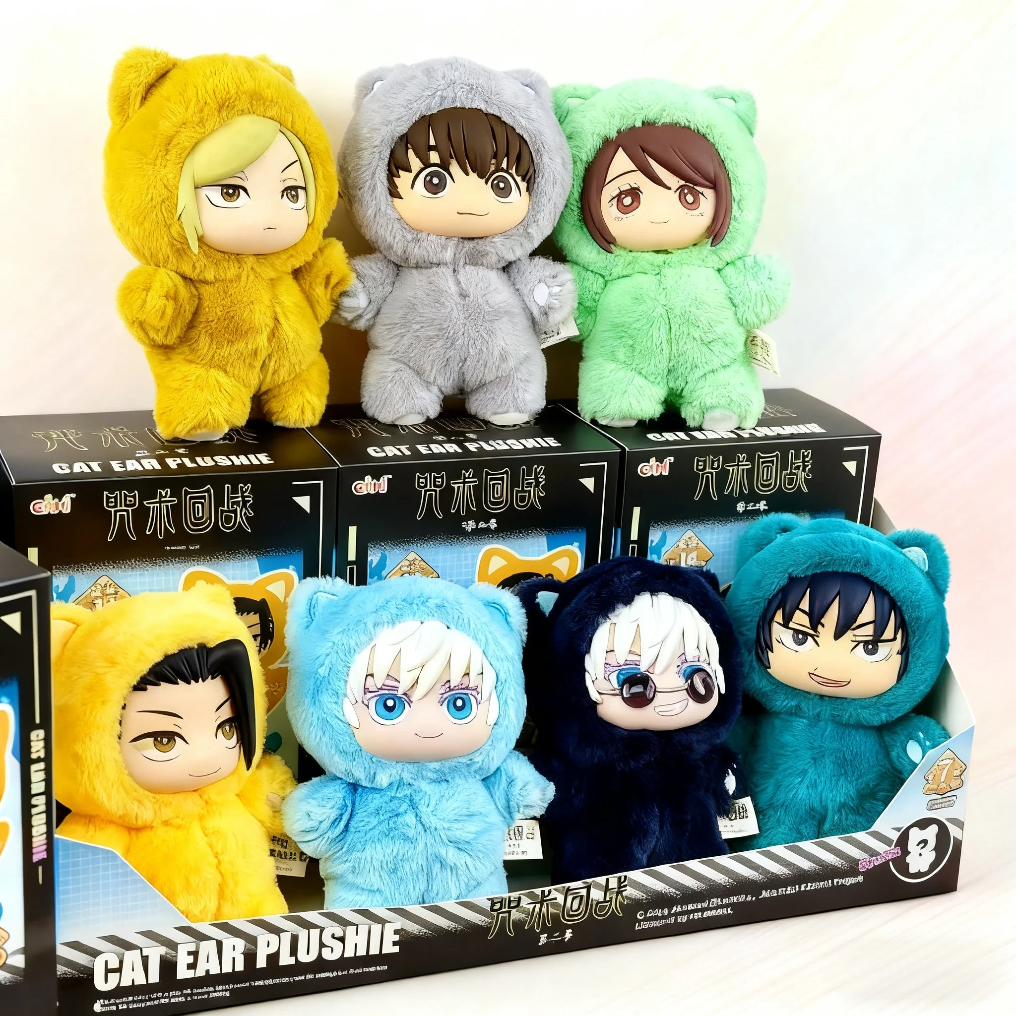 جديد بانداي Jujutsu Kaisen 2 القط الأذن الشكل سلسلة صندوق أعمى صندوق غامض أنيمي شخصية الديكور الداخلي تحصيل هدية