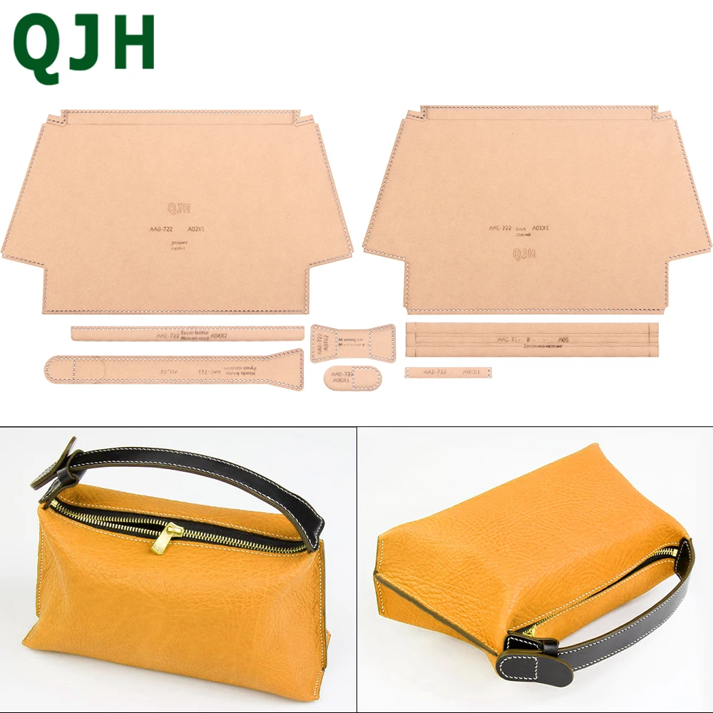 

DIY Handmade Leather Sewing Process Tool Bag Pattern Kraft Paper Drawing Pattern Handbag Cosmetic Bag Acrylic Template