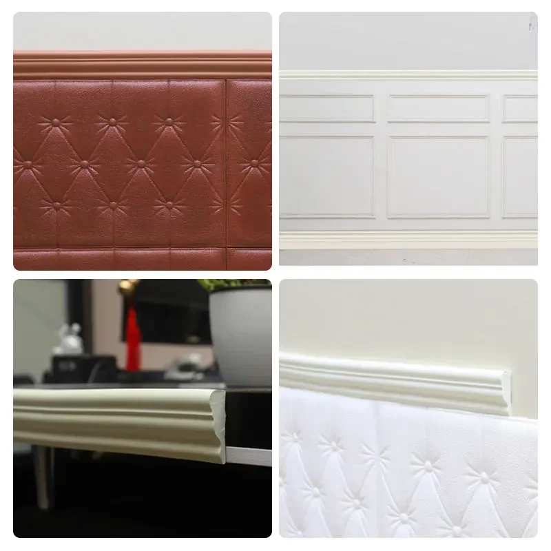 5M Self-Adhesive Border Line Wall Sticker - Soft Thick Anti-Collision Skirting for TV Background Decor, Ceiling and Wall Trim - Image 4
