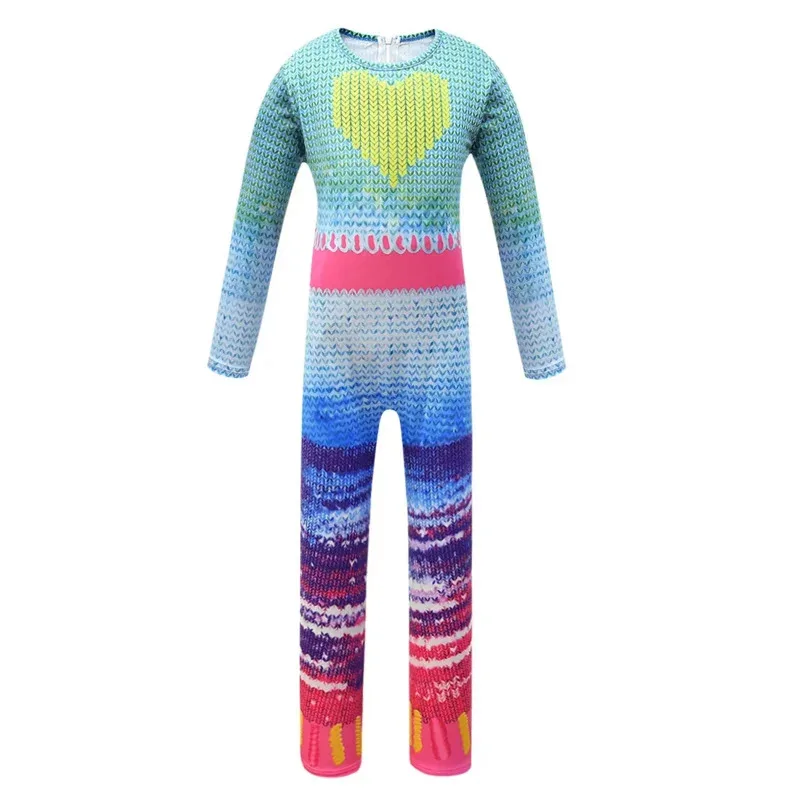 트롤 2 어린이를위한 할로윈 의상 멋진 소녀 코스프레 점프 슈트 양귀비 공주 샴 애니메이션 의류 엘프 월드 COS 의류