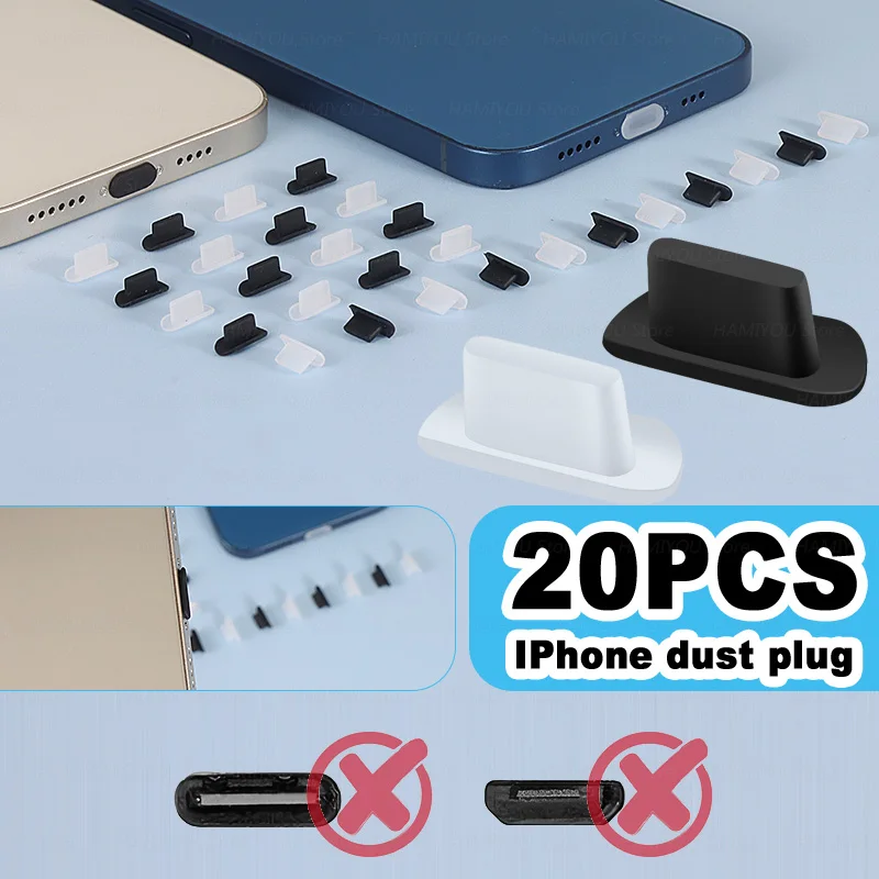 Silicone Dust Plug For iPhone 14 13 12 11 Pro Max Port Protector Rubber Dustproof Cover Cap For Apple iPad ios Port Black White