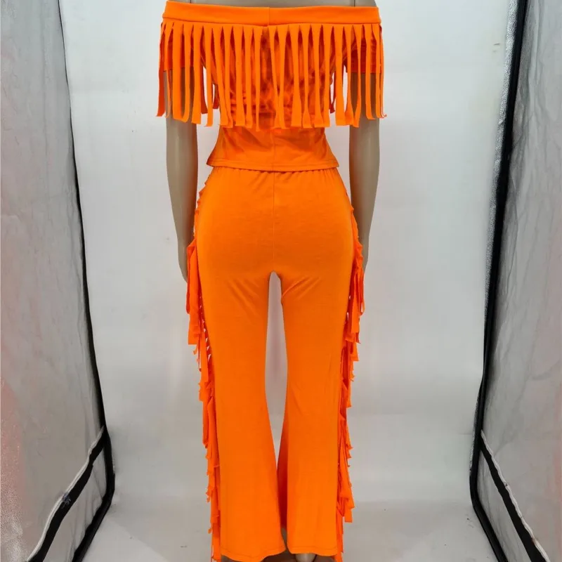 Tassel New In Matching Sets Solid Color 2 Pieces Set For Woman Two Piece Outfits Slim Simple Style All-match Commuting Casual