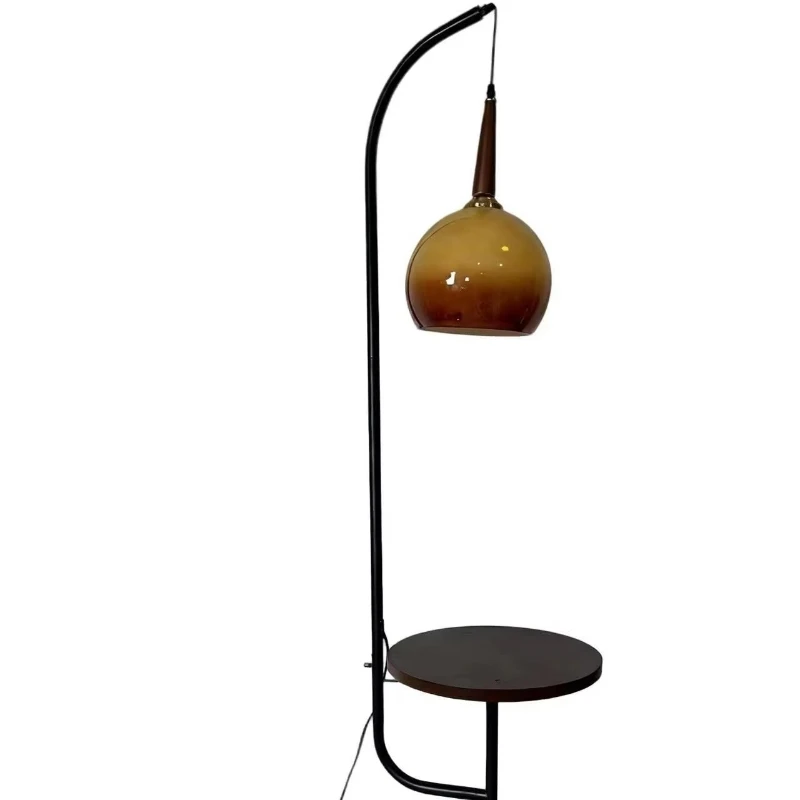 

French retro style living room floor lamp exquisite sofa style retro pumpkin-shaped bedside table with integrated lighting
