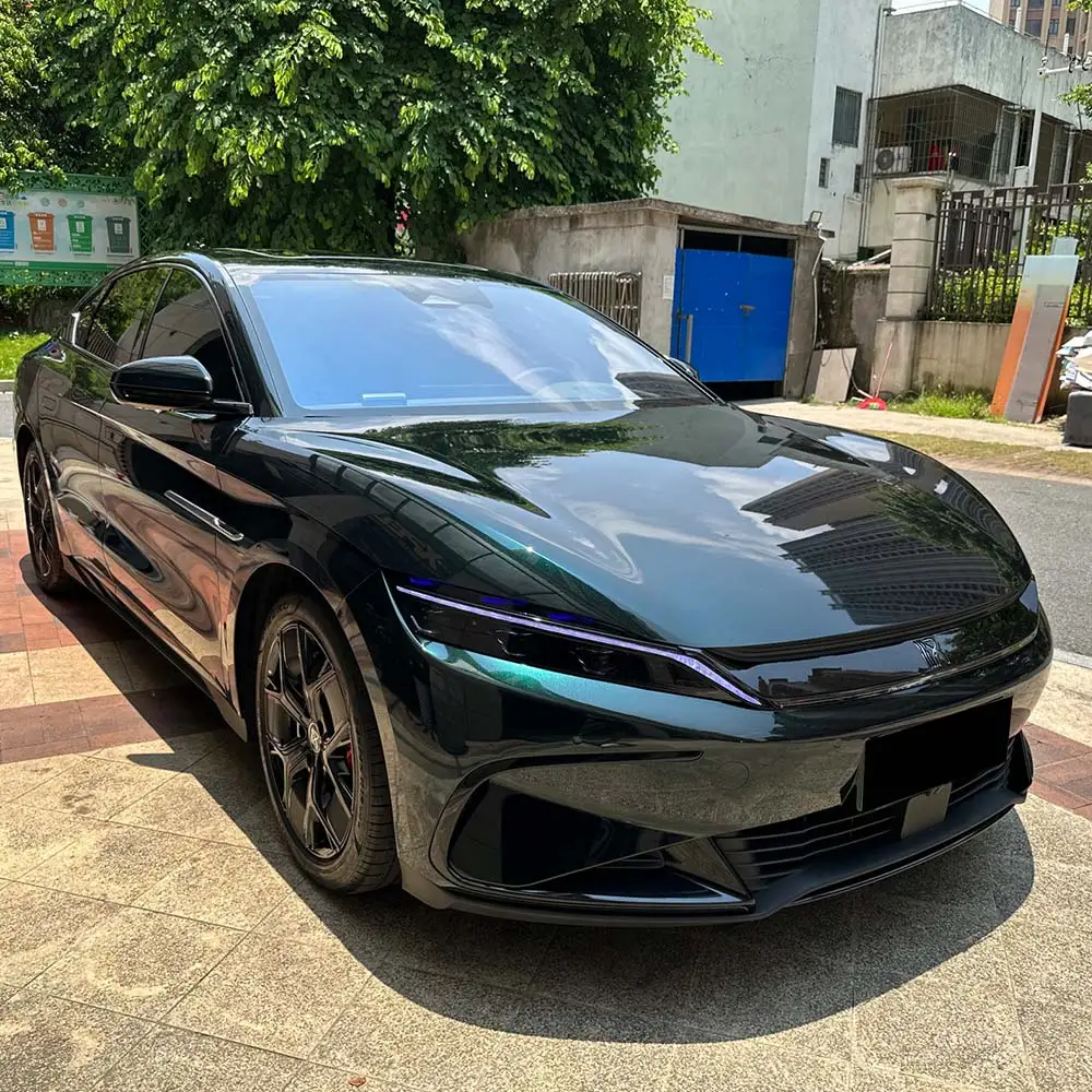 Factory Direct Free Sample Classic High Gloss Metallic Black GreenCar Tinting Film Wrap Car Vinyl Film