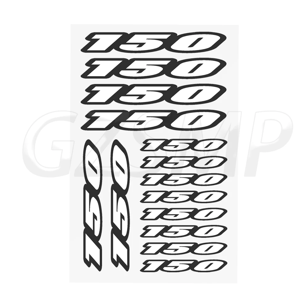 Naklejki na motocykl, na karoserię, kask, boczne osłony zbiornika paliwa, numer 150, pasują do TE150 CRF150R PCX150 GPR 150R GSX150