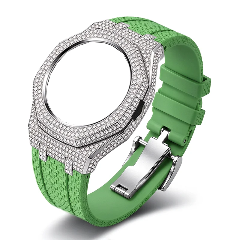 Luxury Moissanite Stainless Steel Case Full Coverage Mod Kit Changer To Wristwatch Replacement for Royal POP Pocket Accessories