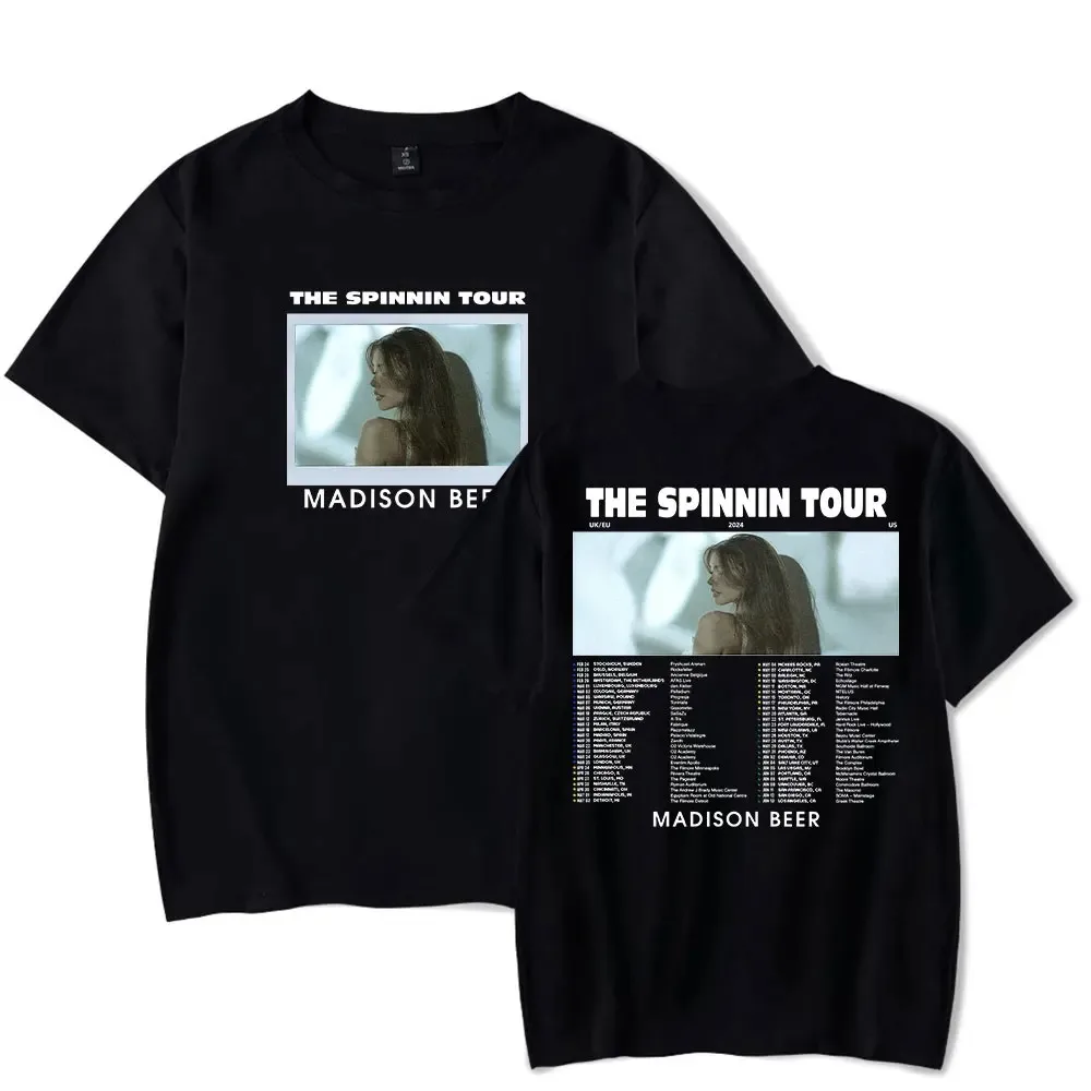 Madison Beer T-shirts 2024 The Spinnin Tour Merch Print Tee Unisex Fashion Funny Casual Streetwear