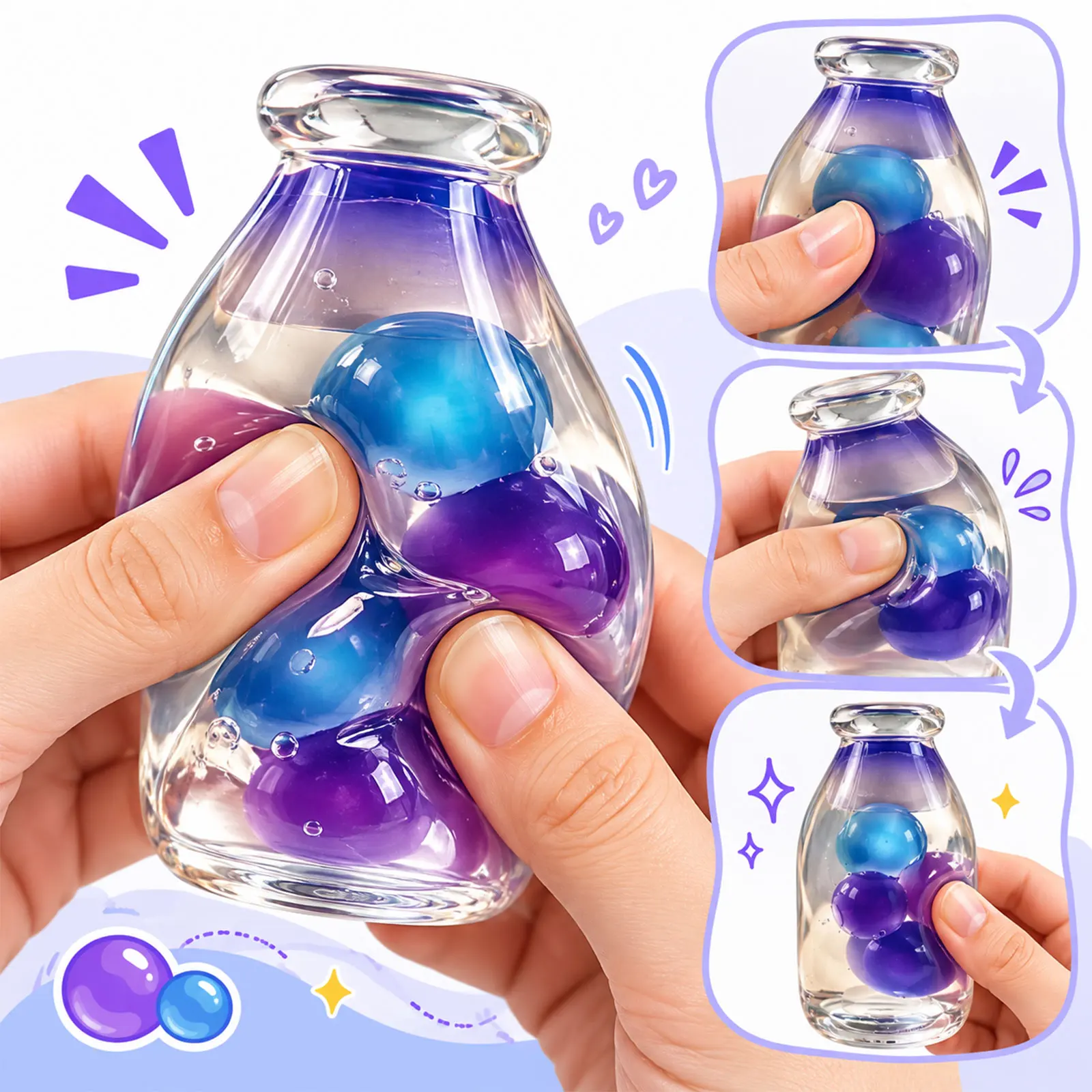 Drift Bottle Relief Sensory Toy Stress Toy Adults Kids Funny Decompression Gadget Cute Novelty Desk Ornament Soft Party Favor