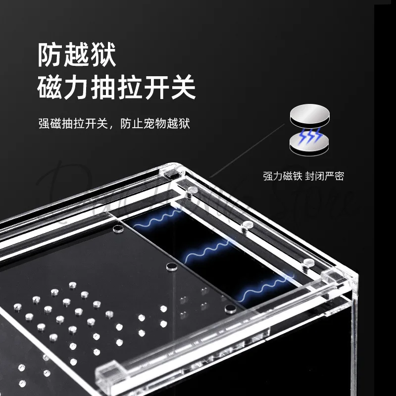 Suitable for Reptizoo acrylic feeding box, one-man fairy climbing pet box, mantis horned frog guarding palace silkworm treasure