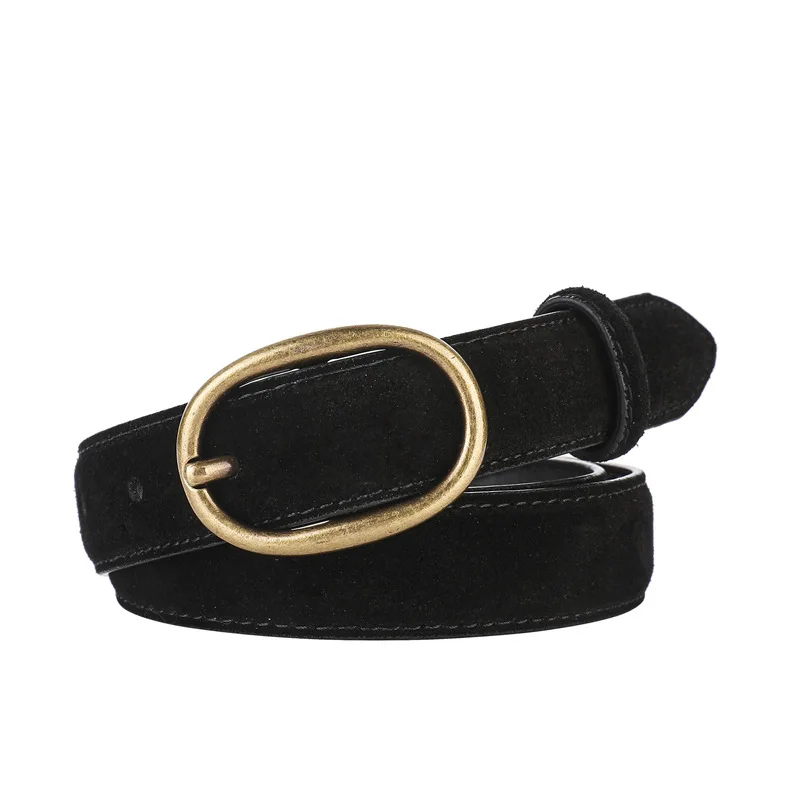 

Leather Belt Casual and Versatile Korean Version Retro Women's Pure Cowhide Casual Decoration Jeans Black Belt