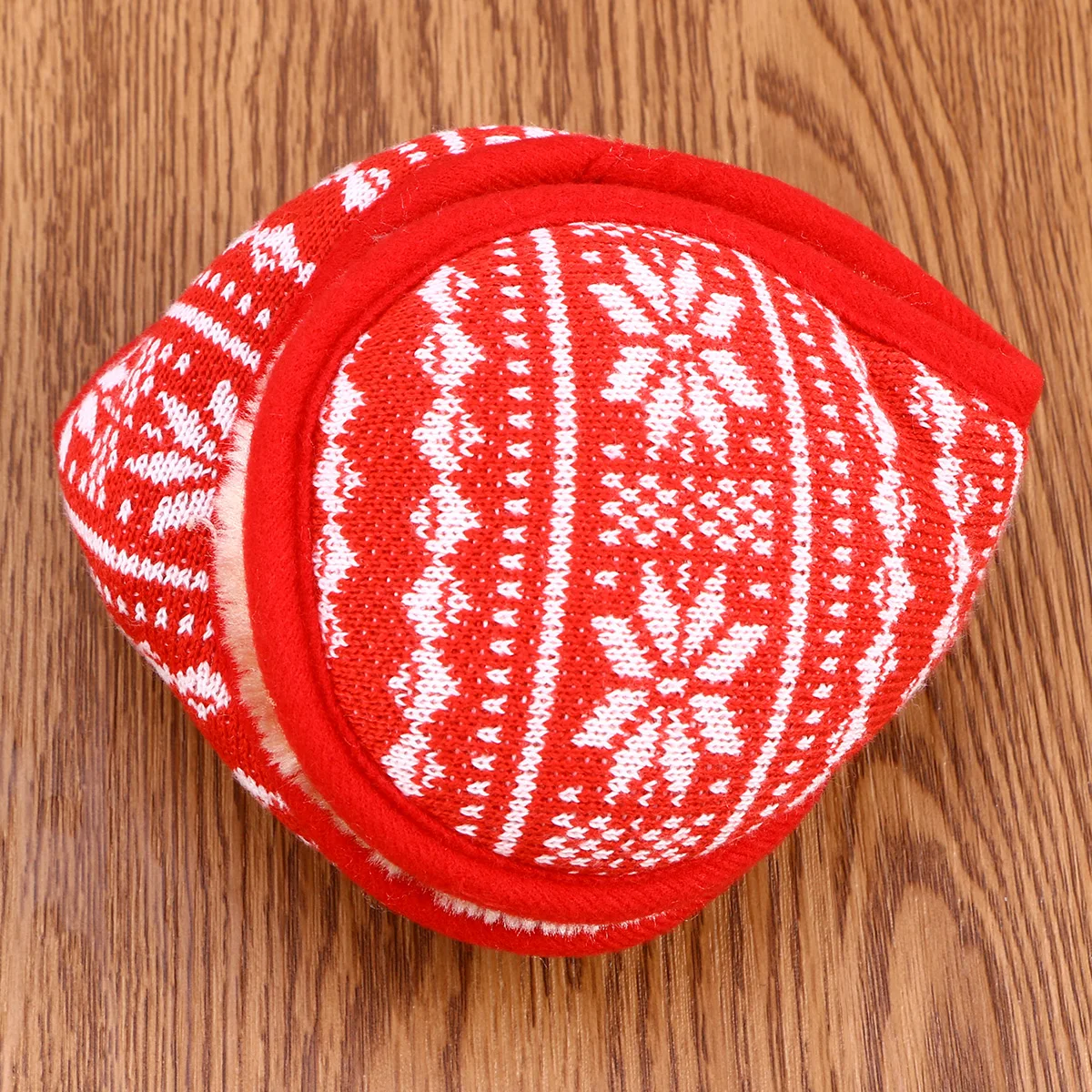 Earflap Adults Earmuffs Cold Christmas Red Snowflake Yarn Protection Soft Plush Ear Warmer Windproof Unisex Knitted Comfortable