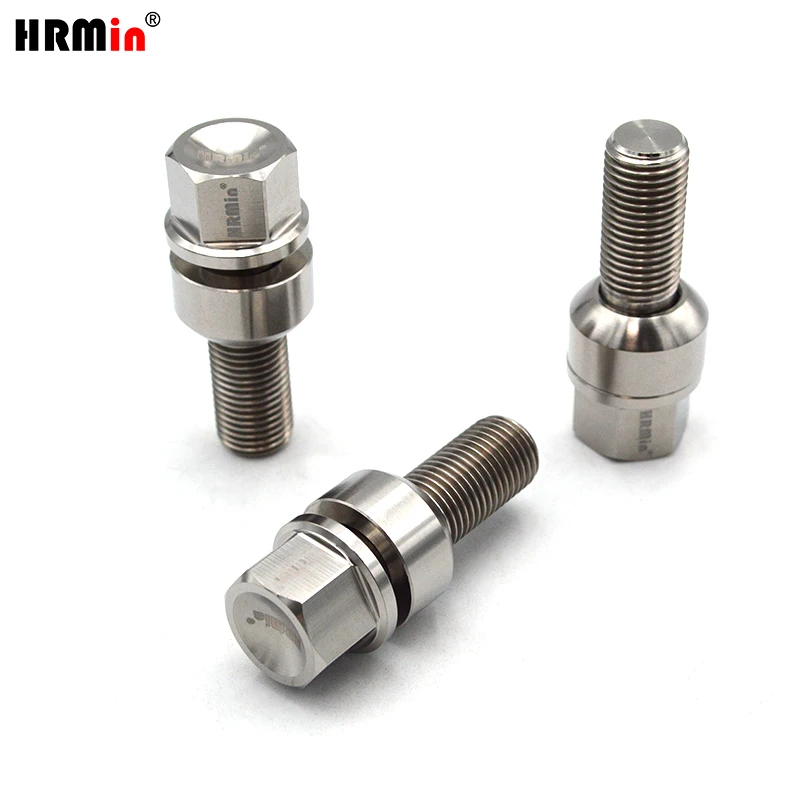 

Титановый болт HRMin 19Hex Gr.5 с шариковым седлом и свободной шайбой, высококачественный колесный болт M14*1.5*30/35мм для Porsche и других моделей.