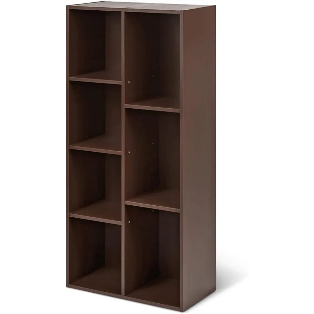 Libreria organizer a 7 cubi, ripiani portaoggetti, libreria, Espresso, 9,3" P x 19,5" L x 41,7" A