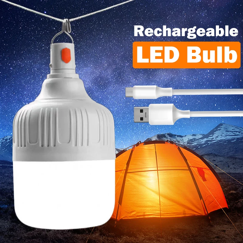 Outdoor LED Camping Lamp Portable USB Rechargeable Emergency Lights Hanging Lanterns for Hiking Fishing Night Light Lamp