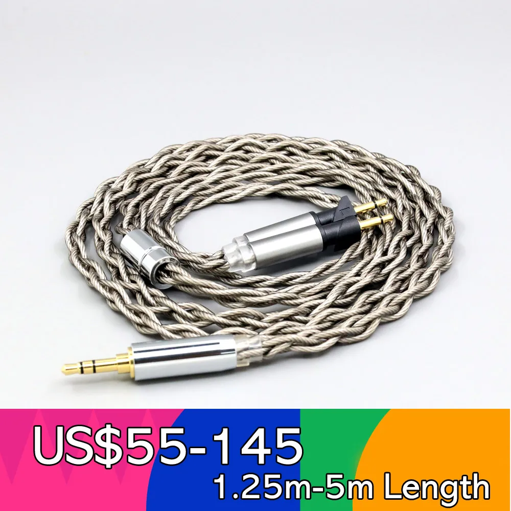 

99% Pure Silver + Graphene Silver Plated Shield Earphone Cable For Abyss Diana v2 phi TC X1226lite 1:1 headphone pin LN008503