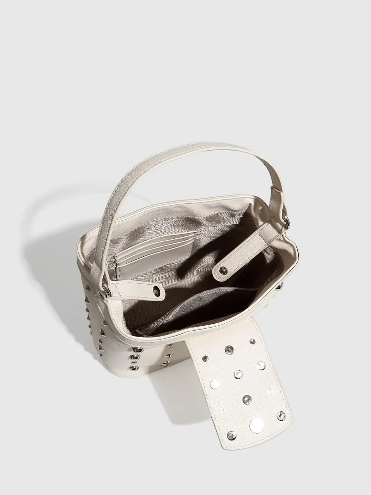 المرأة برشام دلو حقيبة فاسق نمط بولي Leather الجلود 2025 جديد نسيج معدني موضة تحت الإبط حقائب سلسلة حقائب كتف حقائب اليد متعددة الاستخدامات #3