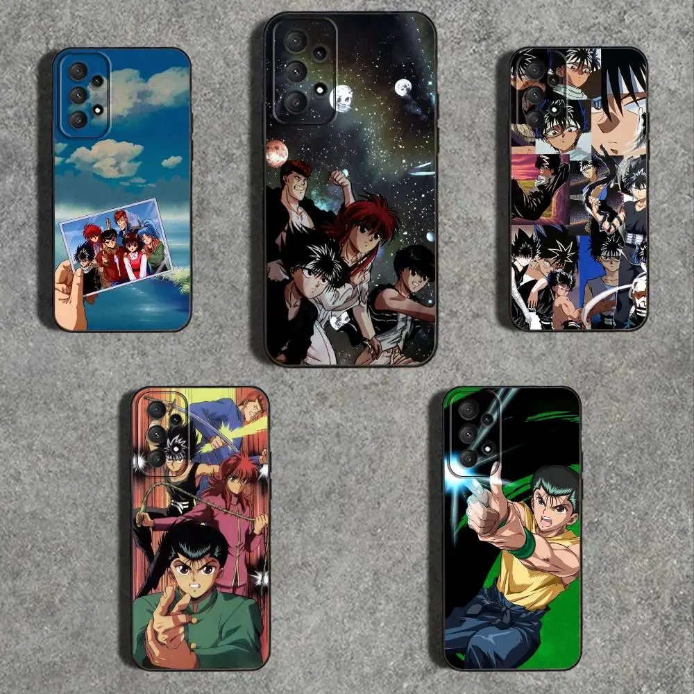 

Y-Yu Yu H-Hakusho Anime Phone Case For Samsung Galaxy A 91,80,73,72,71,53,52,51,22,5G Shockproof Soft Black Cover