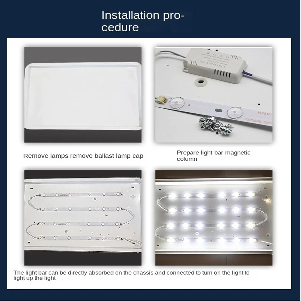 LED strip module ceiling lamp replacement light source lighting super bright square energy-saving lamp retrofit lamp plate screw