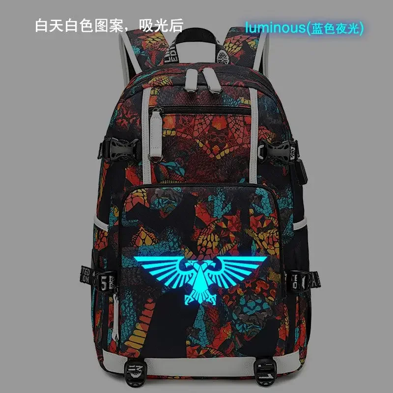 Warhammer 40K Space Marines Schoolbag Game Peripheral Backpack Large Capacity Student Shoulder Travel Bag