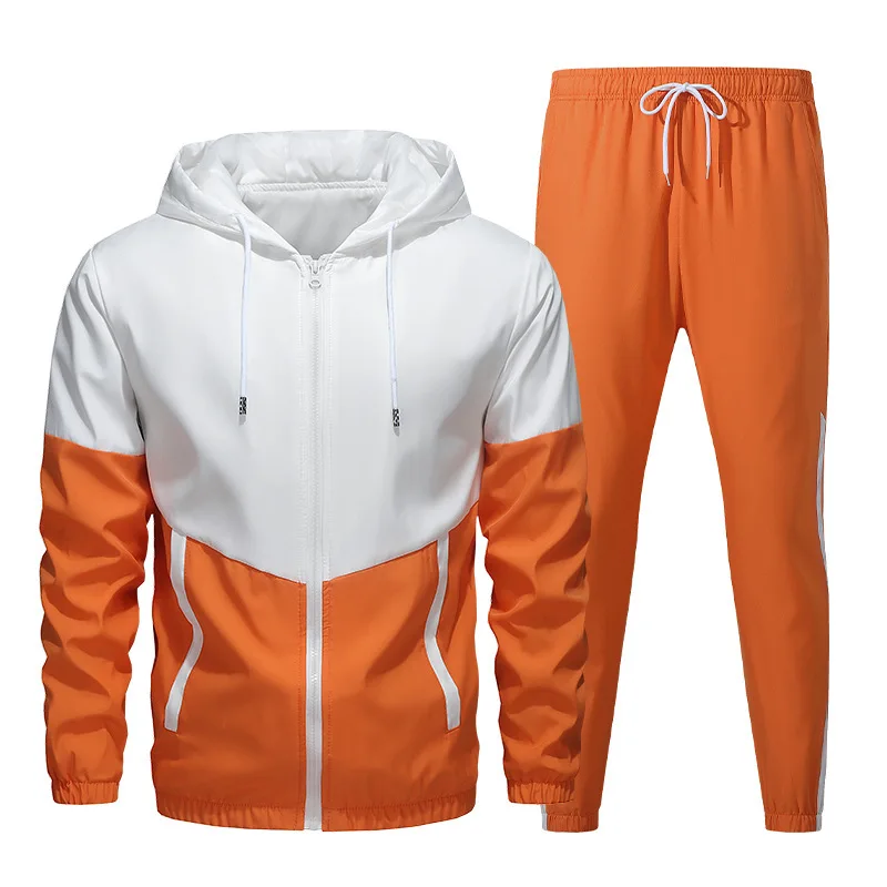 

Spring Autumn Men's Casual Zipper Hoodies Jacket And Drawstring Pants Two Piece Sets Sports Youth Fashion Streetwear Tracksuits