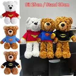 Genuine Justice League Plush Superman Co-branded Teddy Bear Doll Toy Cute Anime Movie Peluche Doll Birthday Gift