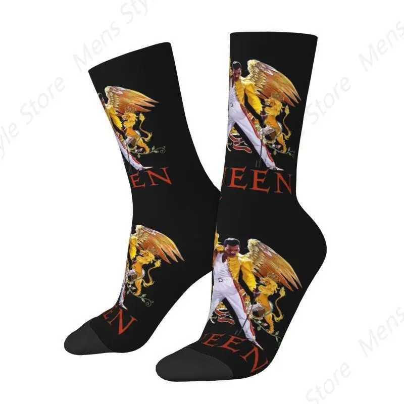 Harajuku Freddie Mercury Socks Men Women Warm 3D Printing Sports Football Socks